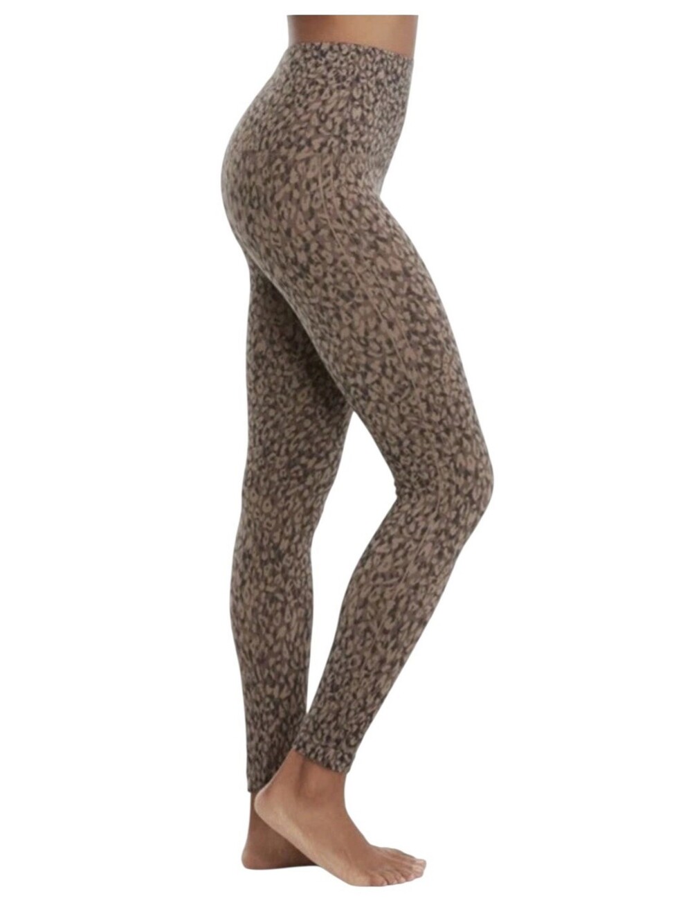 Spank Look At Me Now Black Brown Leopard Print Seamless Leggings S